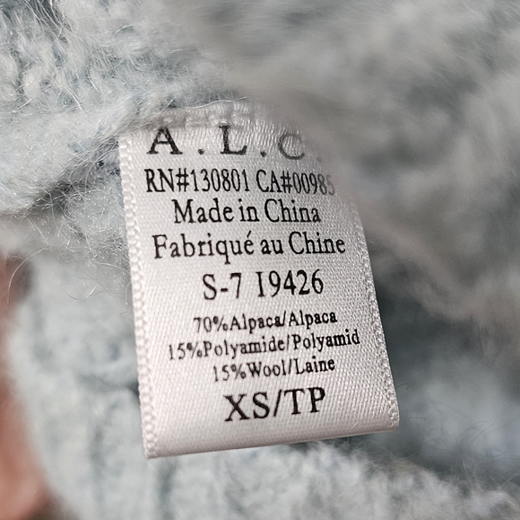 Womens Alpaca and Wool A.L.C. Blue Sweater XS * - Picture 8 of 8